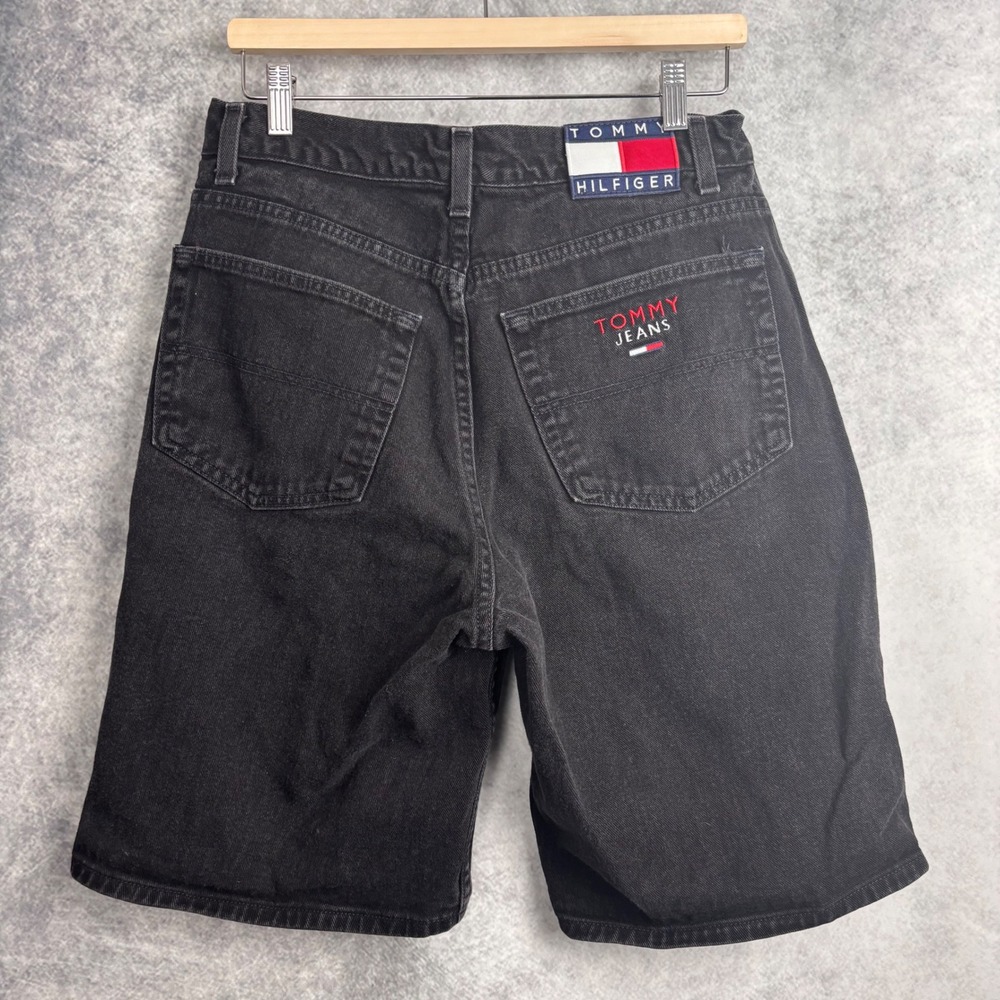 Vintage Tommy Hilfiger Mens 33 Jeans Freedom Shorts Black Denim USA Made 90s Y2K